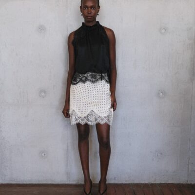 Third Form Visions Lace Mini Skirt | Cream Polka Dot - Image 2