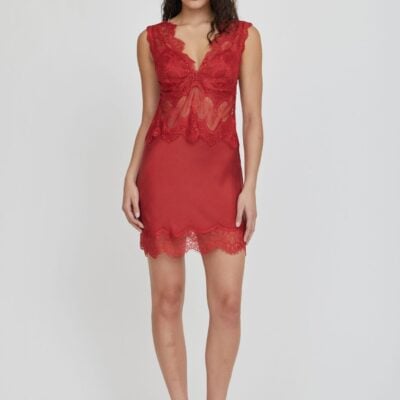 Third Form Visions Lace Mini Dress | Crimson - Image 1