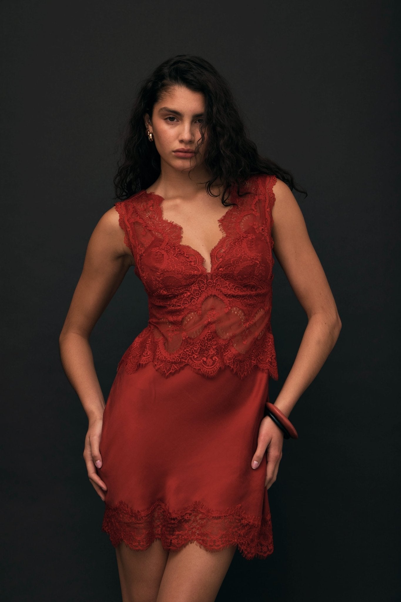 Third Form Visions Lace Mini Dress | Crimson - Image 2