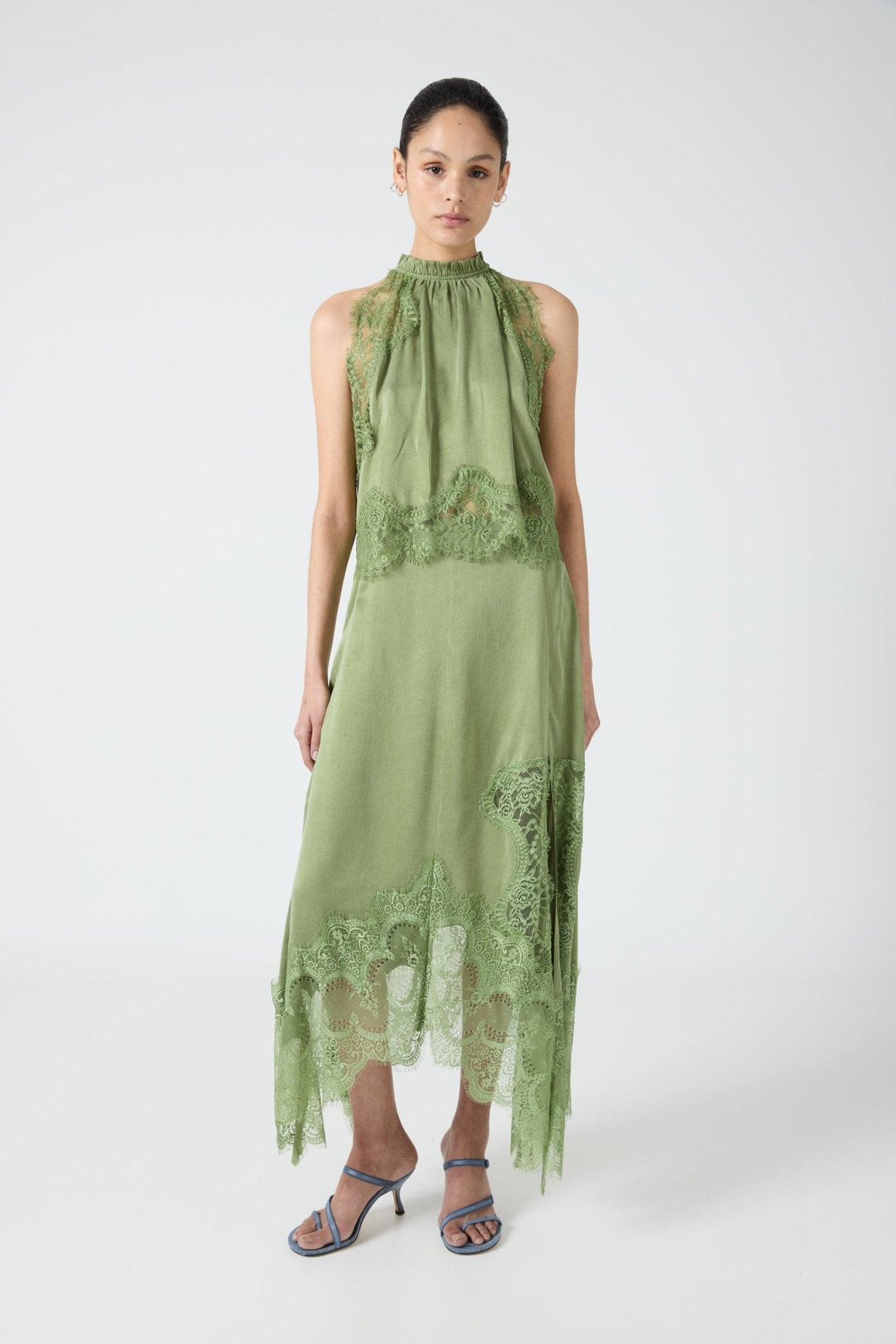 Third Form Visions Lace Hankerchief Skirt | Sage - Image 2