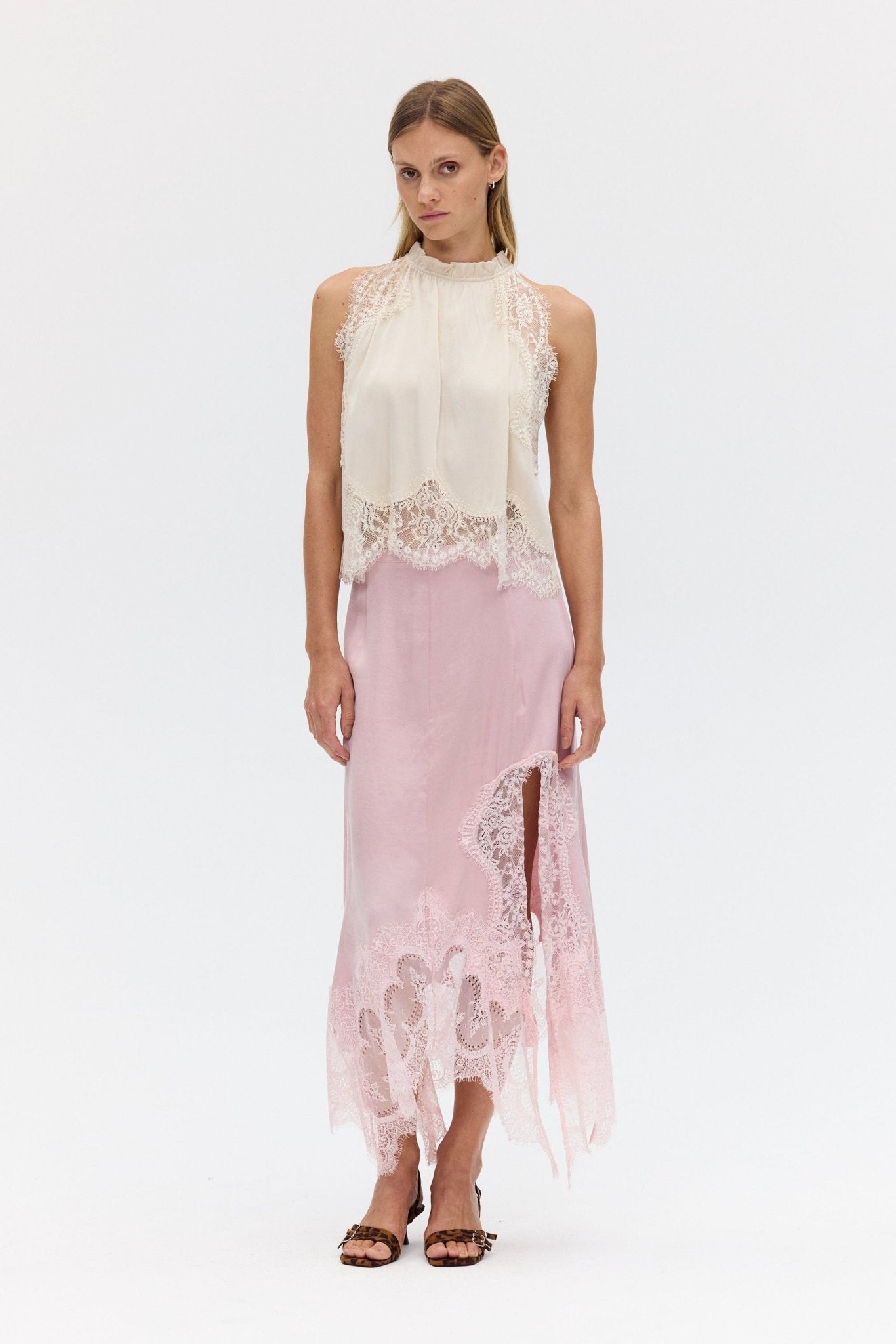 Third Form Visions Lace Hankerchief Skirt | Rosé - Image 1