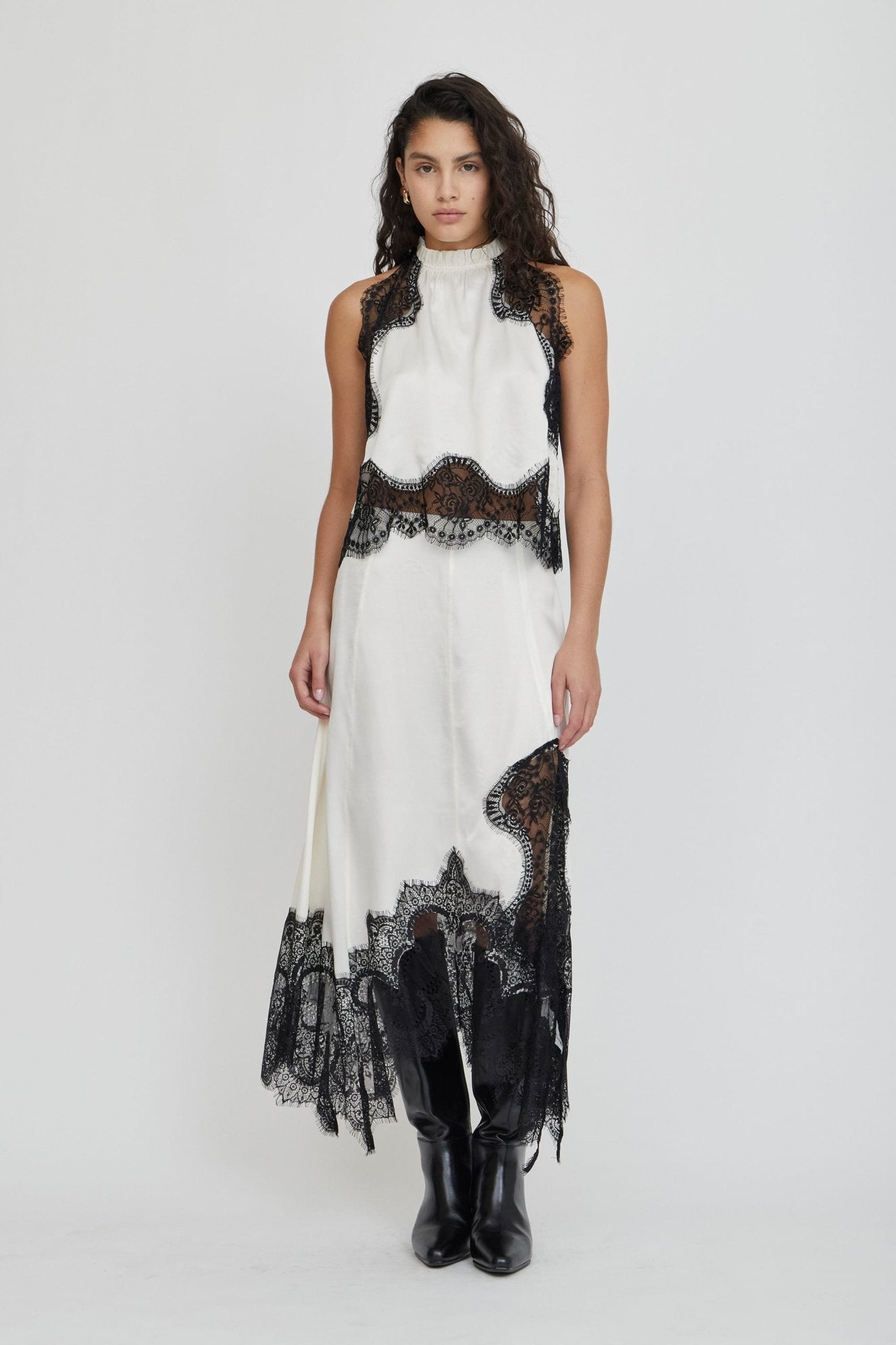 Third Form Visions Lace Hankerchief Skirt | Ivory & Black - Image 1
