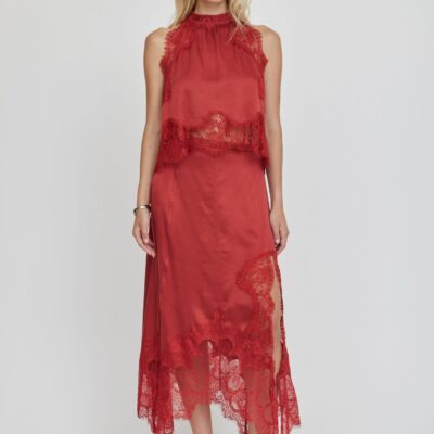 Third Form Visions Lace Hankerchief Skirt | Crimson - Image 1