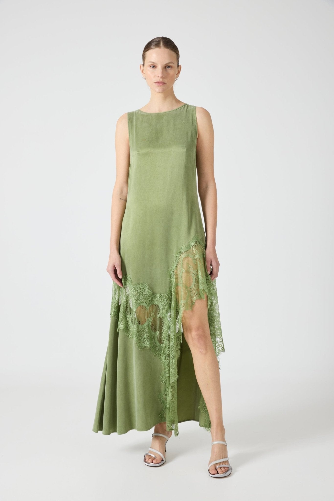 Third Form Visions Lace Frill Dress | Sage - Image 1