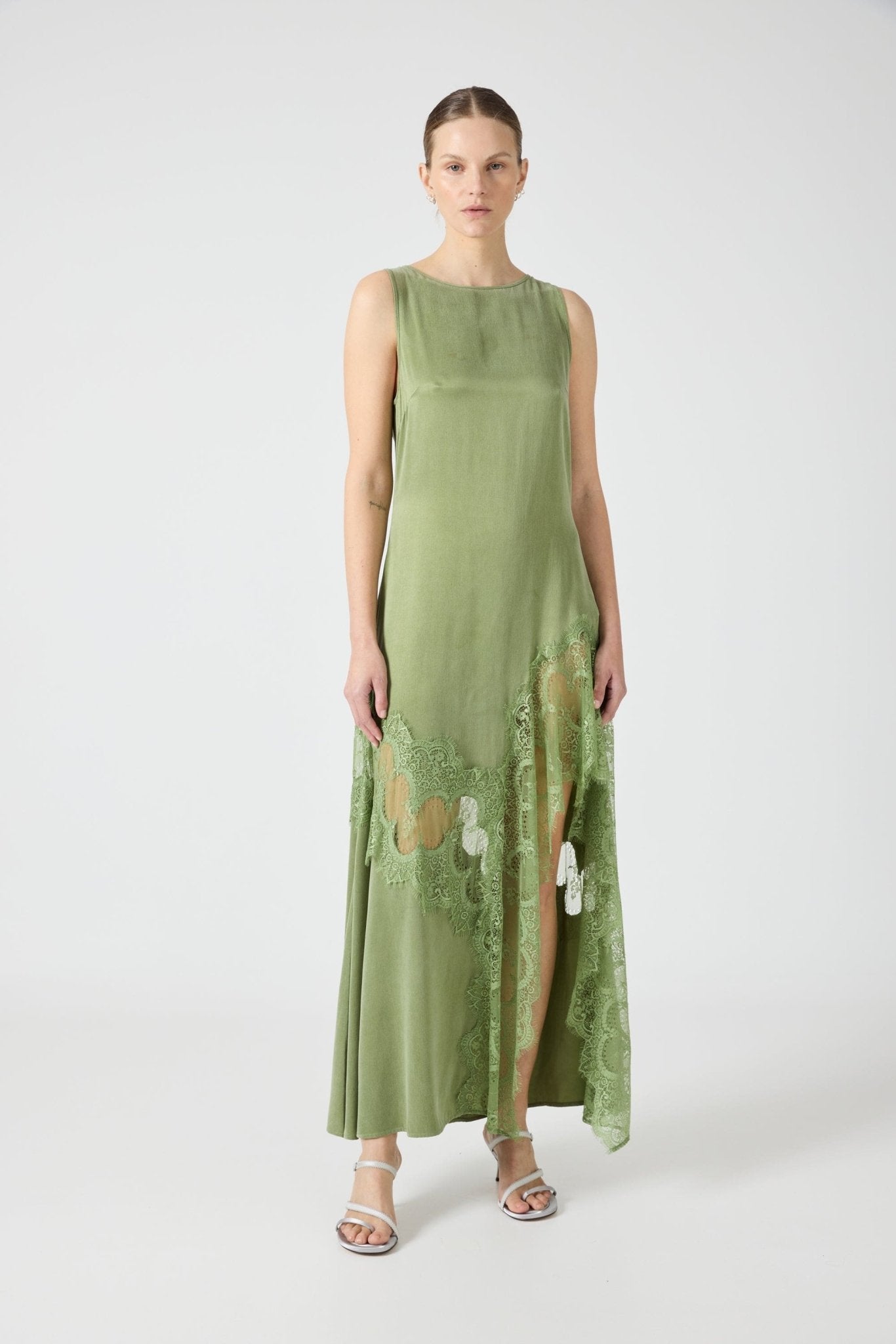 Third Form Visions Lace Frill Dress | Sage - Image 3