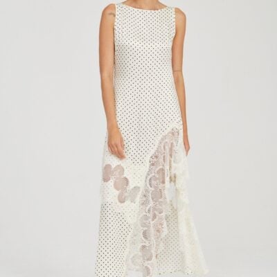 Third Form Visions Lace Frill Dress | Cream Polka Dot - Image 1