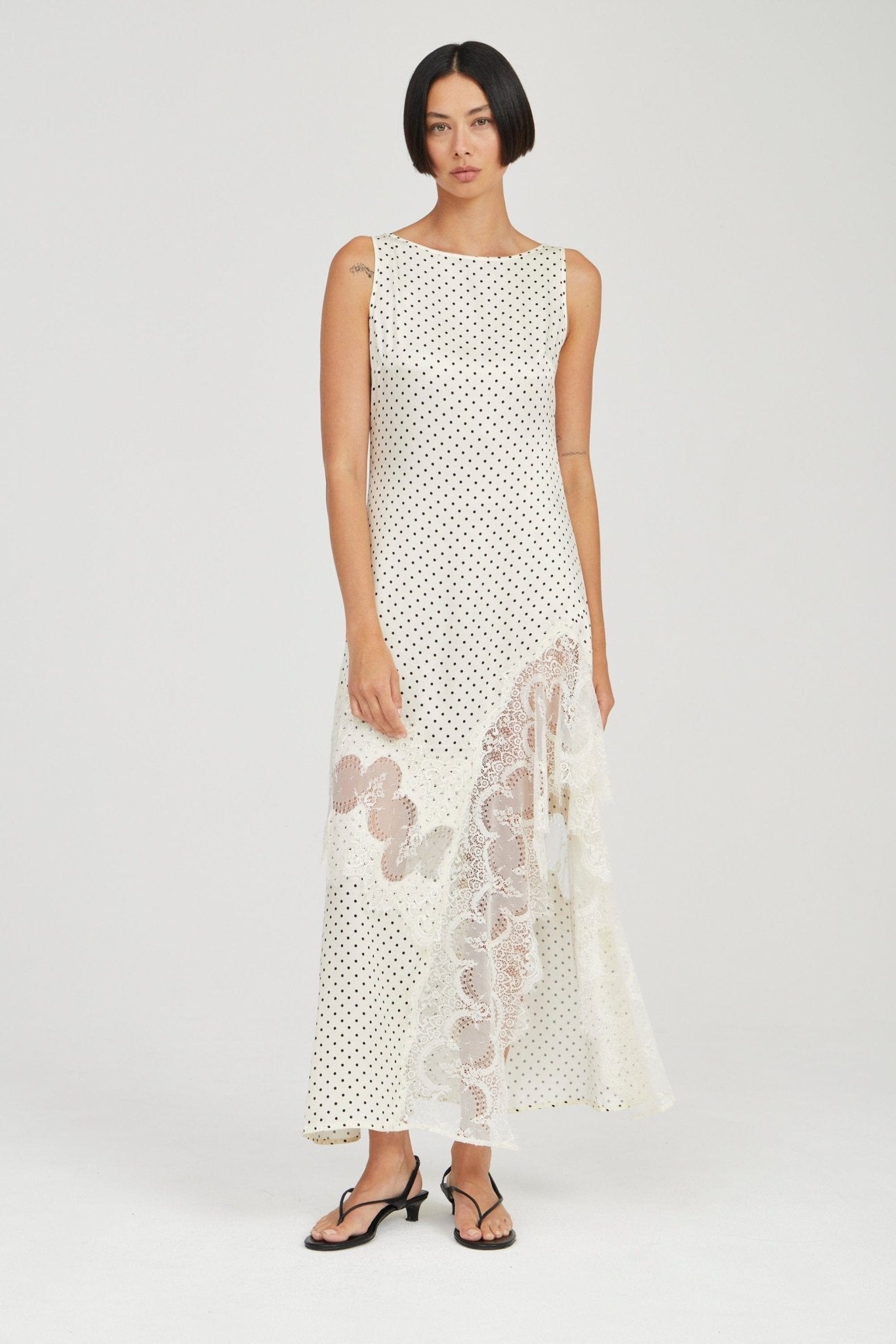Third Form Visions Lace Frill Dress | Cream Polka Dot - Image 1