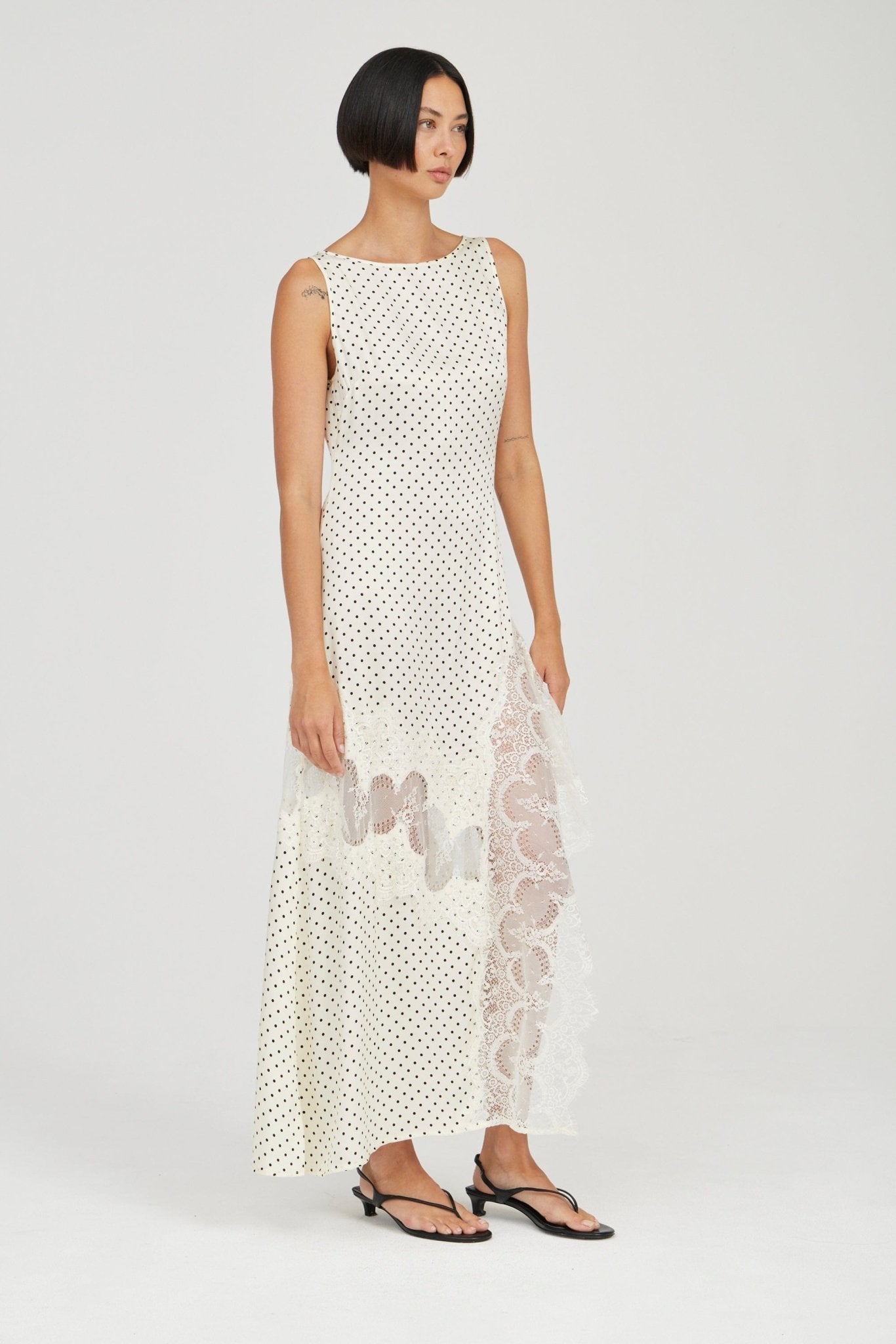 MNTFM051026020904059_2 Third Form Visions Lace Frill Dress | Cream Polka Dot - Image 2