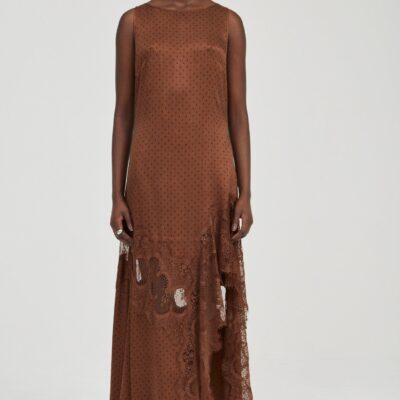Third Form Visions Lace Frill Dress | Chocolate Polka Dot - Image 1