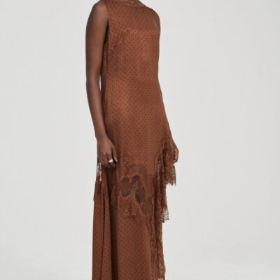 Third Form Visions Lace Frill Dress | Chocolate Polka Dot - Image 2