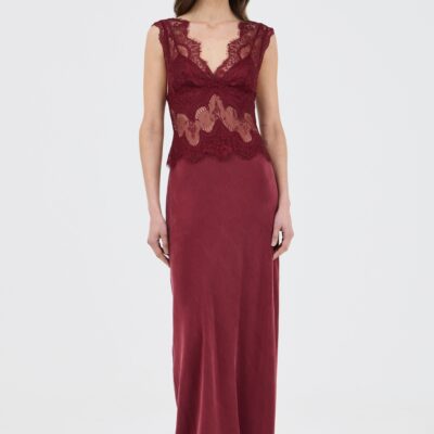 Third Form Visions Lace Floor Length Dress | Wine - Image 1