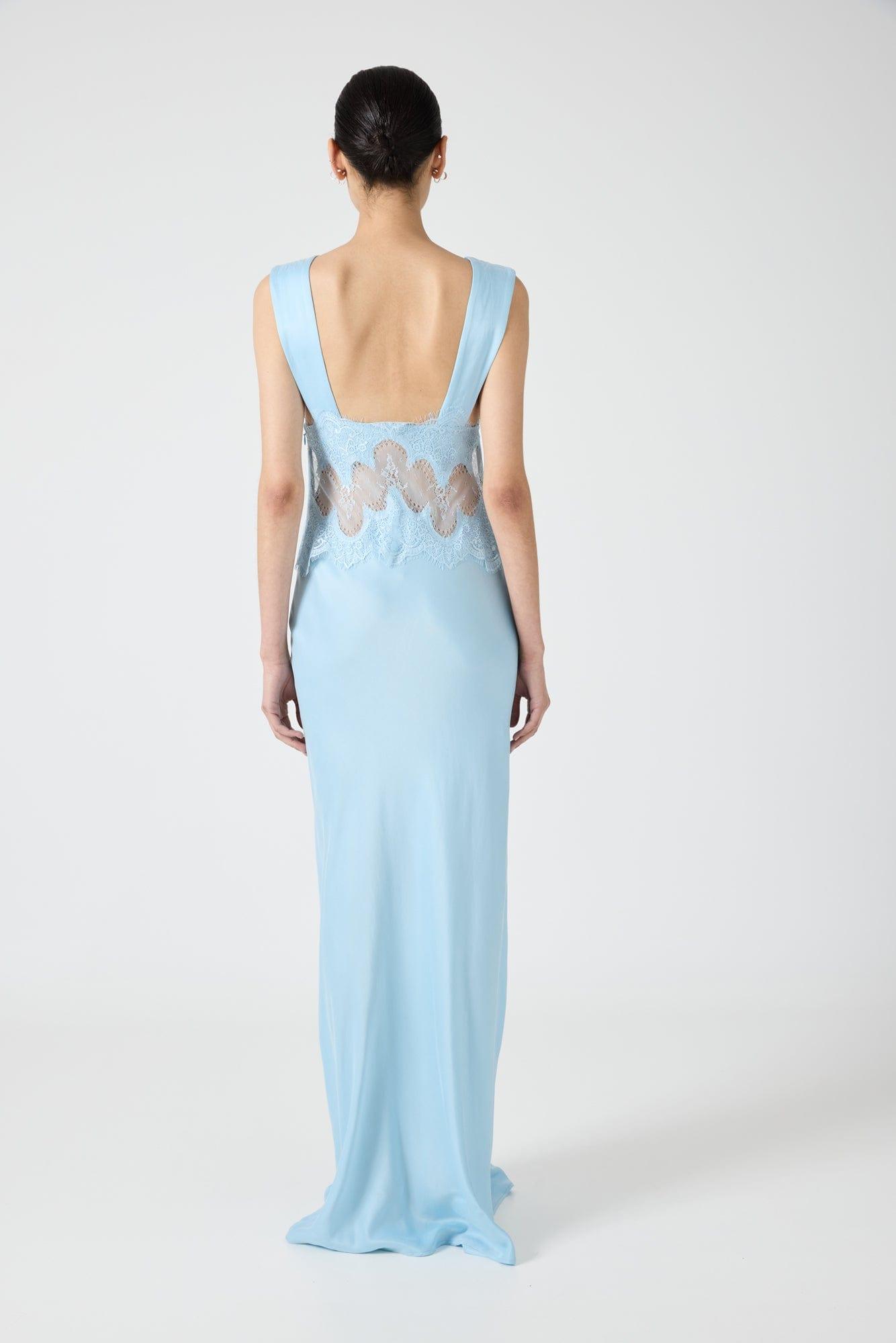 MNTFM051026020904064_3 Third Form Visions Lace Floor Length Dress | Sky Blue - Image 3