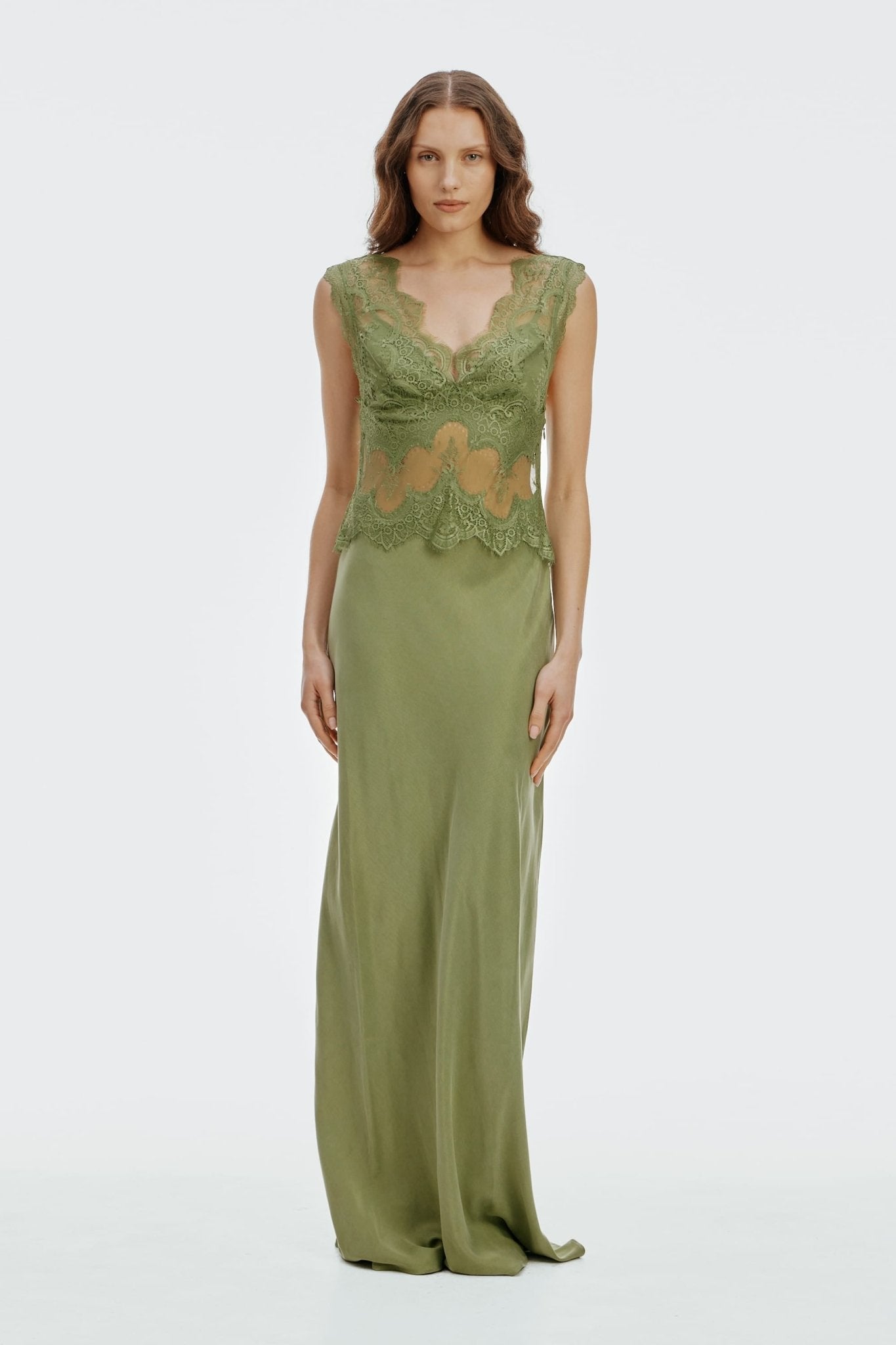 Third Form Visions Lace Floor Length Dress | Sage - Image 1