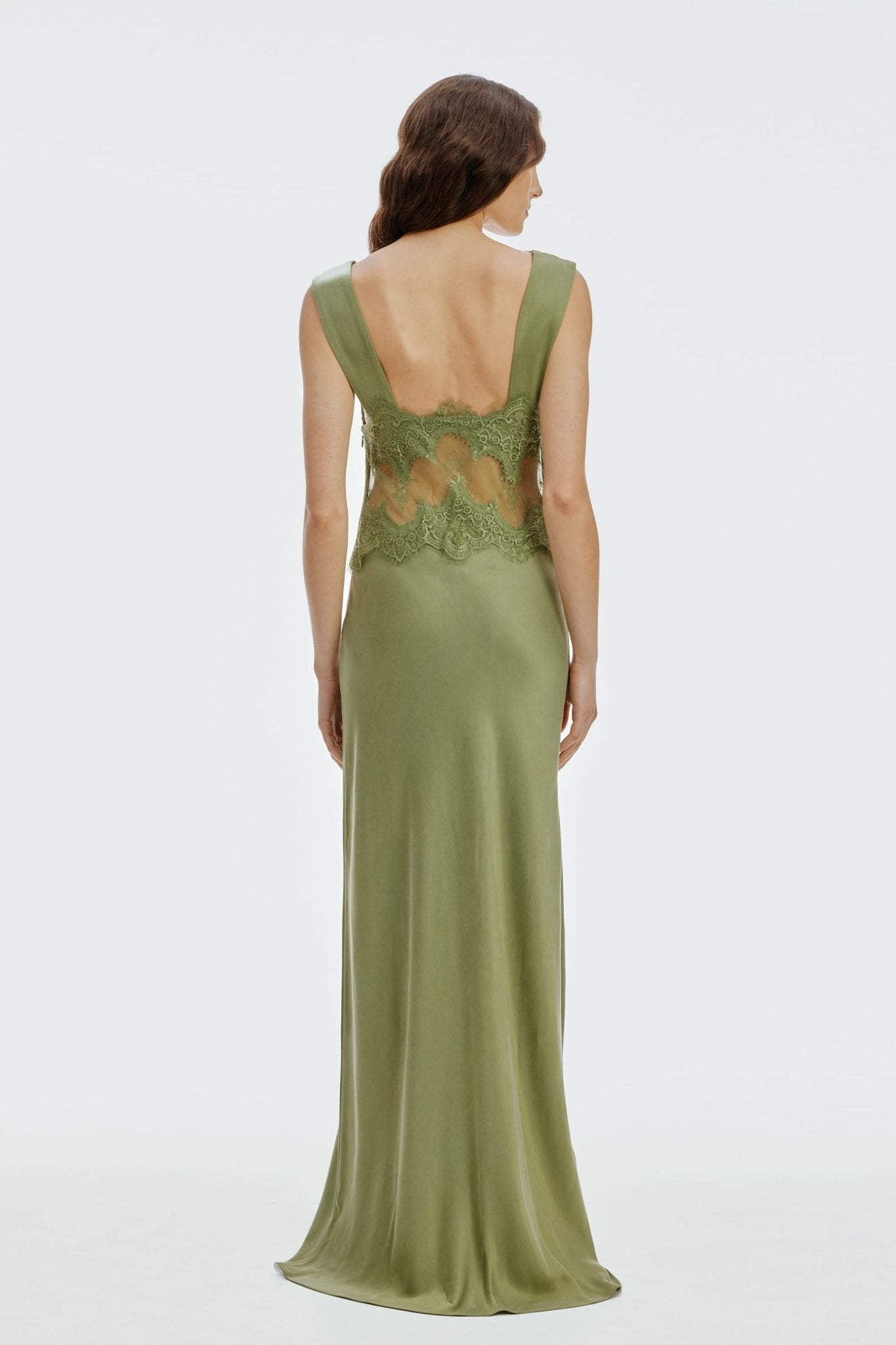 MNTFM051026020904065_3 Third Form Visions Lace Floor Length Dress | Sage - Image 3