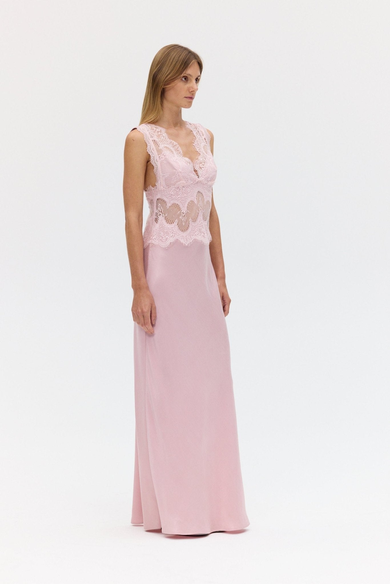 MNTFM051026020904066_3 Third Form Visions Lace Floor Length Dress | Rosé - Image 3