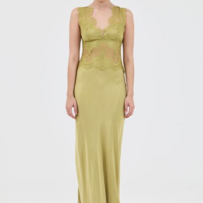 Third Form Visions Lace Floor Length Dress | Olive - Image 1