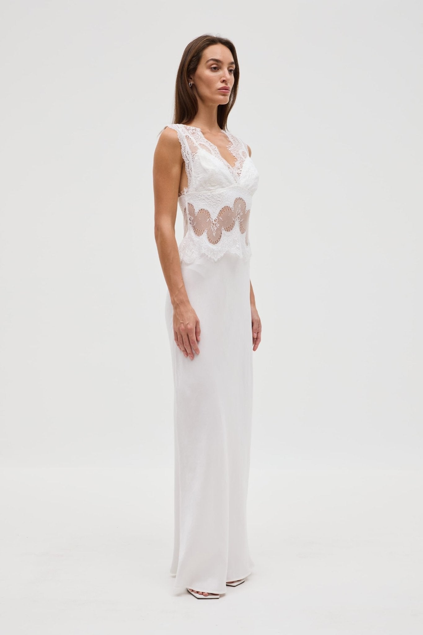MNTFM051026020904070_3 Third Form Visions Lace Floor Length Dress | Ivory - Image 3