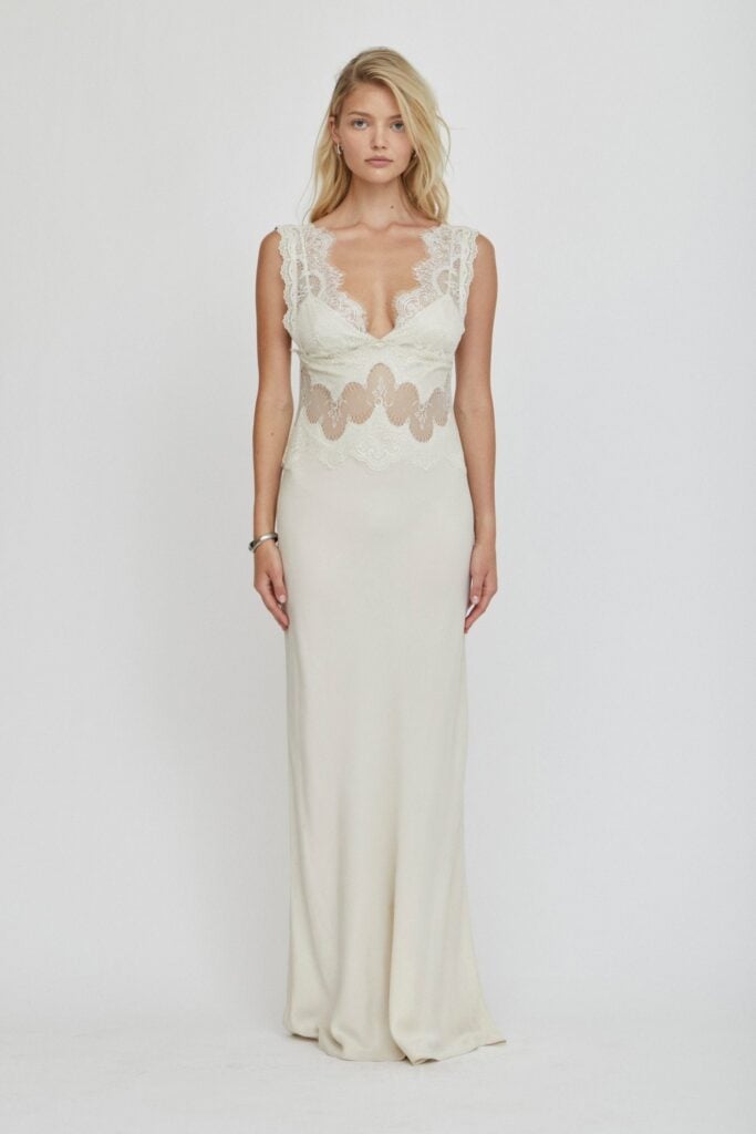 Third Form Visions Lace Floor Length Dress | Buttercream - Image 1