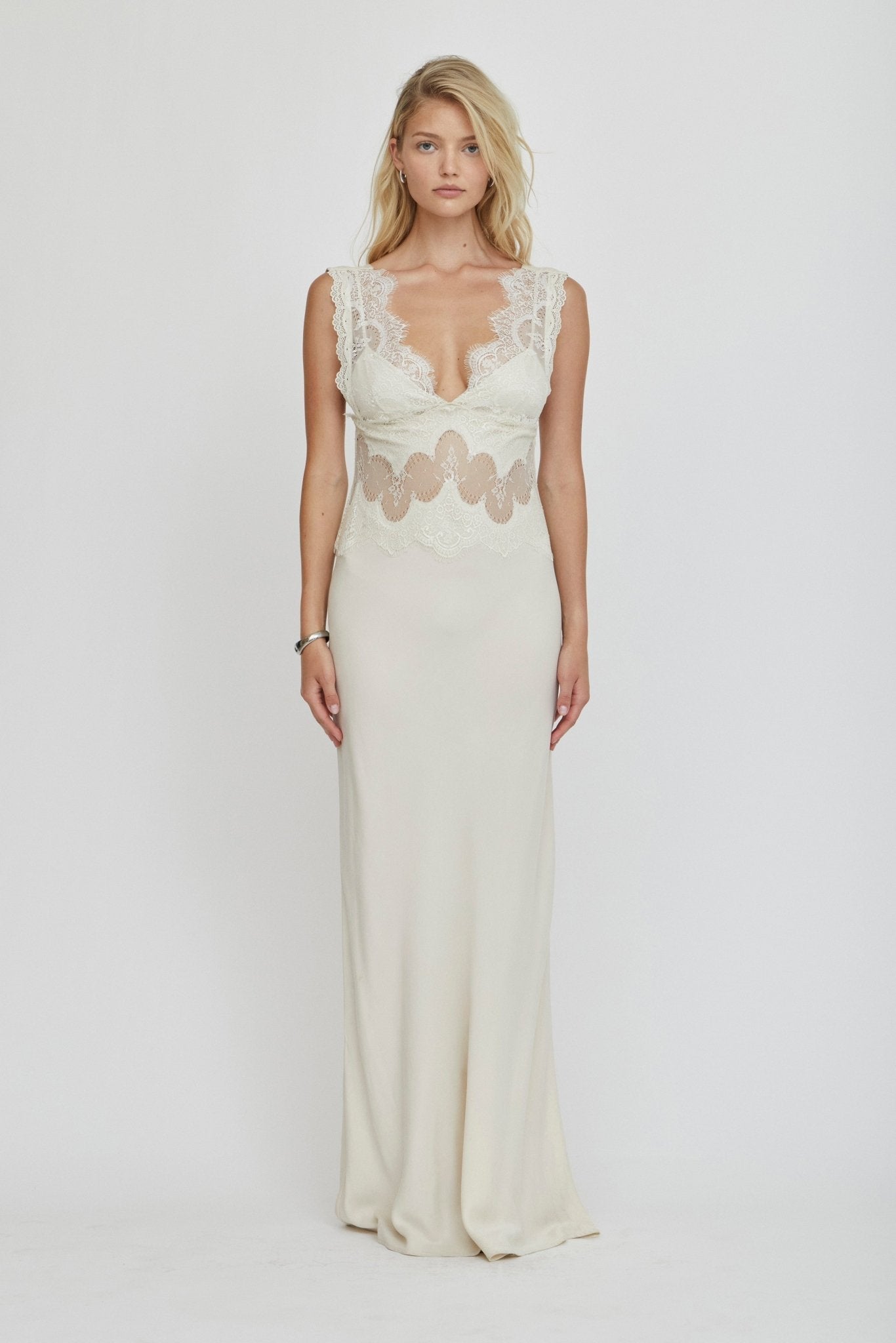 Third Form Visions Lace Floor Length Dress | Buttercream - Image 1