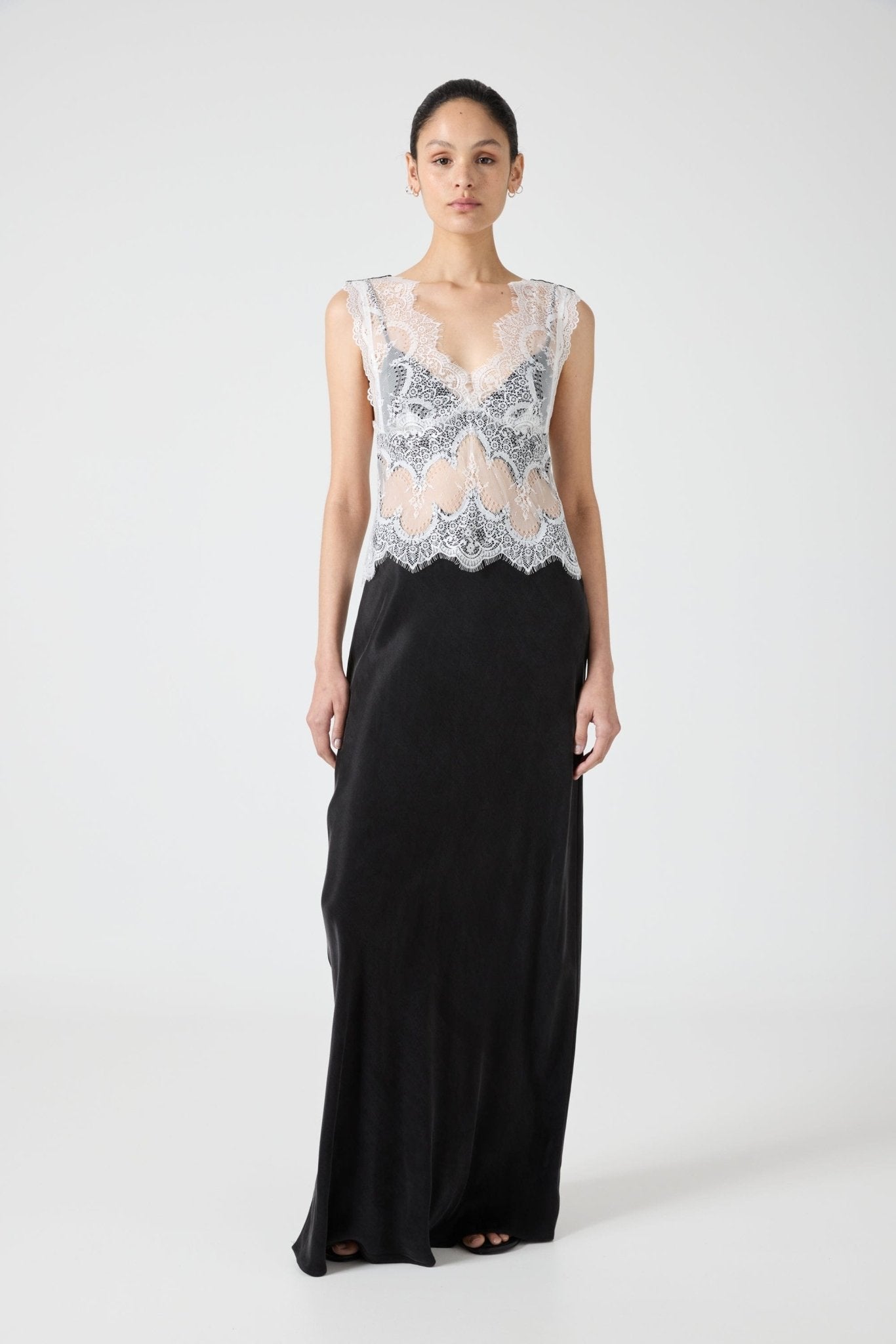 Third Form Visions Lace Floor Length Dress | Black & White - Image 1