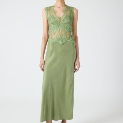 Third Form Visions Lace Deep V Maxi Dress | Sage - Image 2