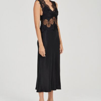 Third Form Visions Lace Deep V Maxi Dress | Ebony - Image 2