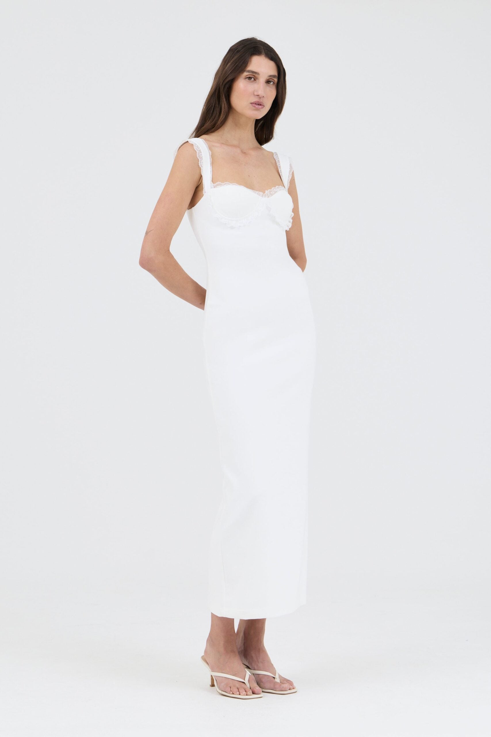 MNTFM051026020904100_3 Third Form Stillness Lace Edge Maxi | Chalk - Image 3