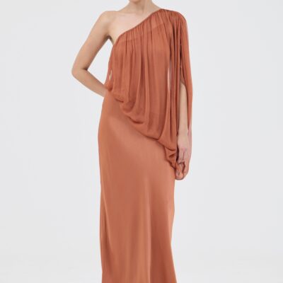 Third Form Solstice One Shoulder Floor Length | Rust - Image 2