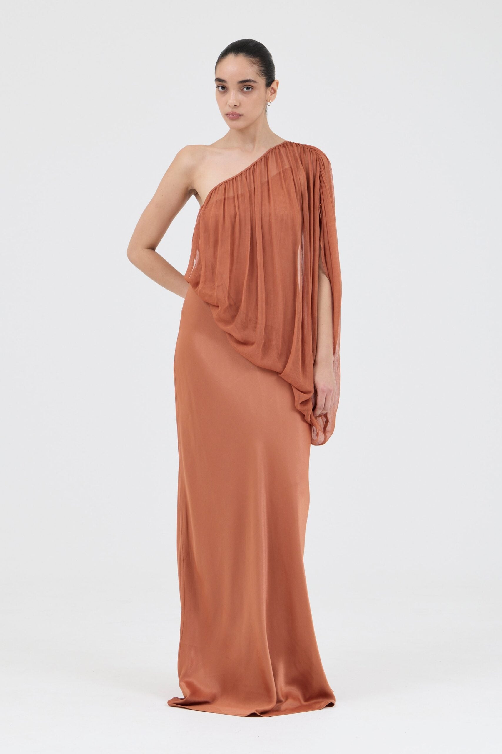 Third Form Solstice One Shoulder Floor Length | Rust - Image 2