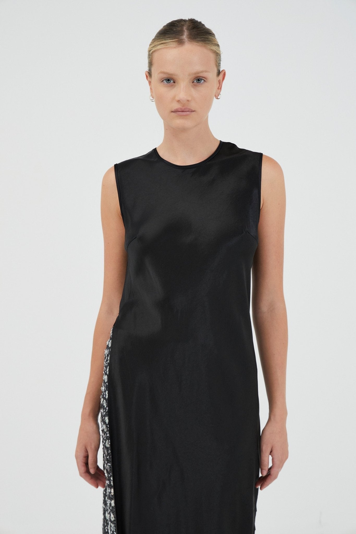 MNTFM051026020904109_3 Third Form Revery High Split Tank Dress | Black - Image 3