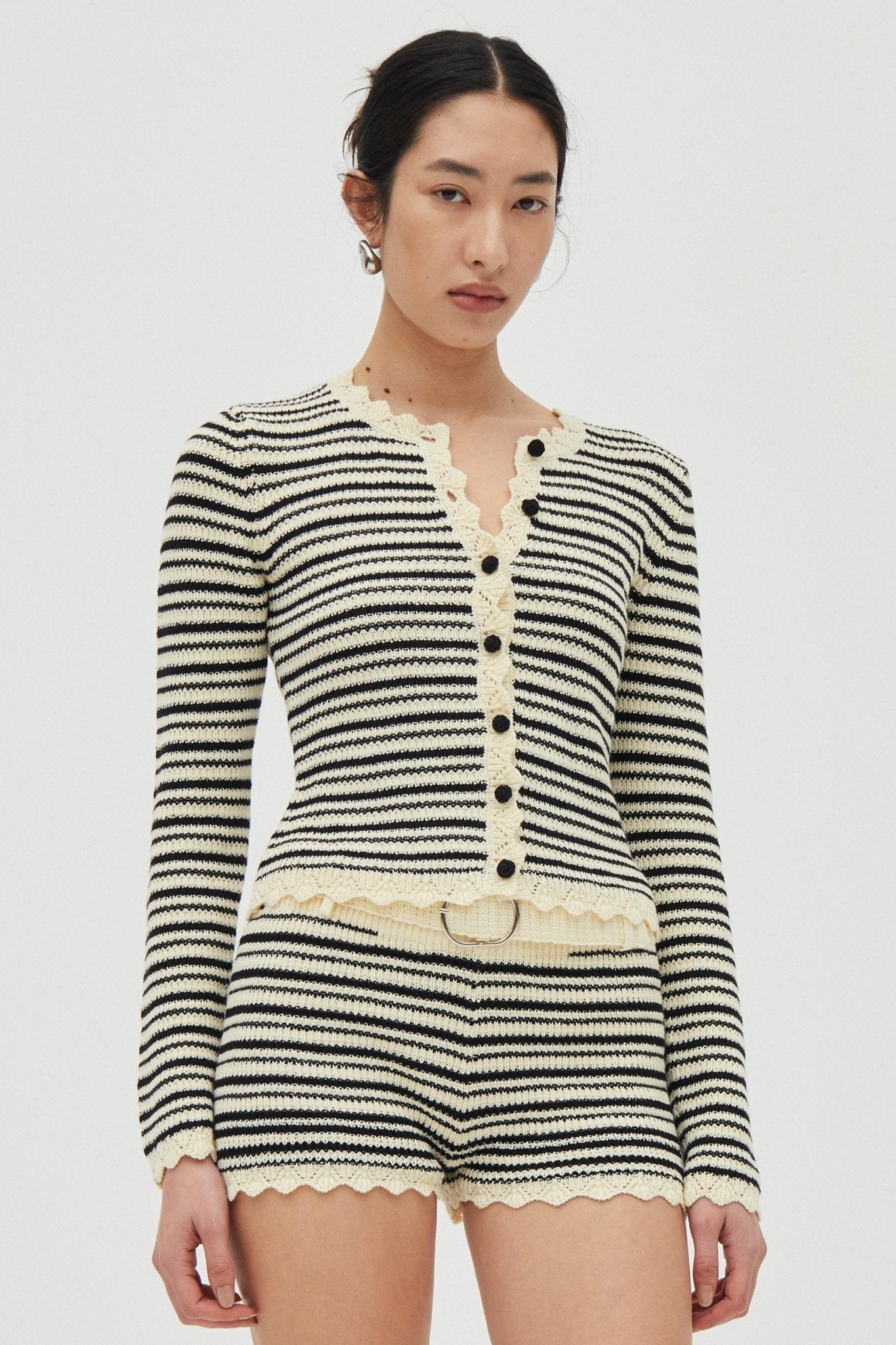 Third Form Resonance Knit Cardigan | Cream & Coffee - Image 1