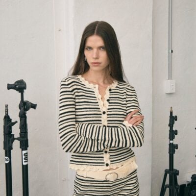 Third Form Resonance Knit Cardigan | Cream & Coffee - Image 2
