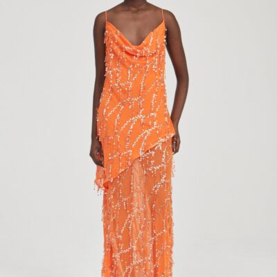 Third Form Refract Bias Maxi Dress | Tangerine - Image 1