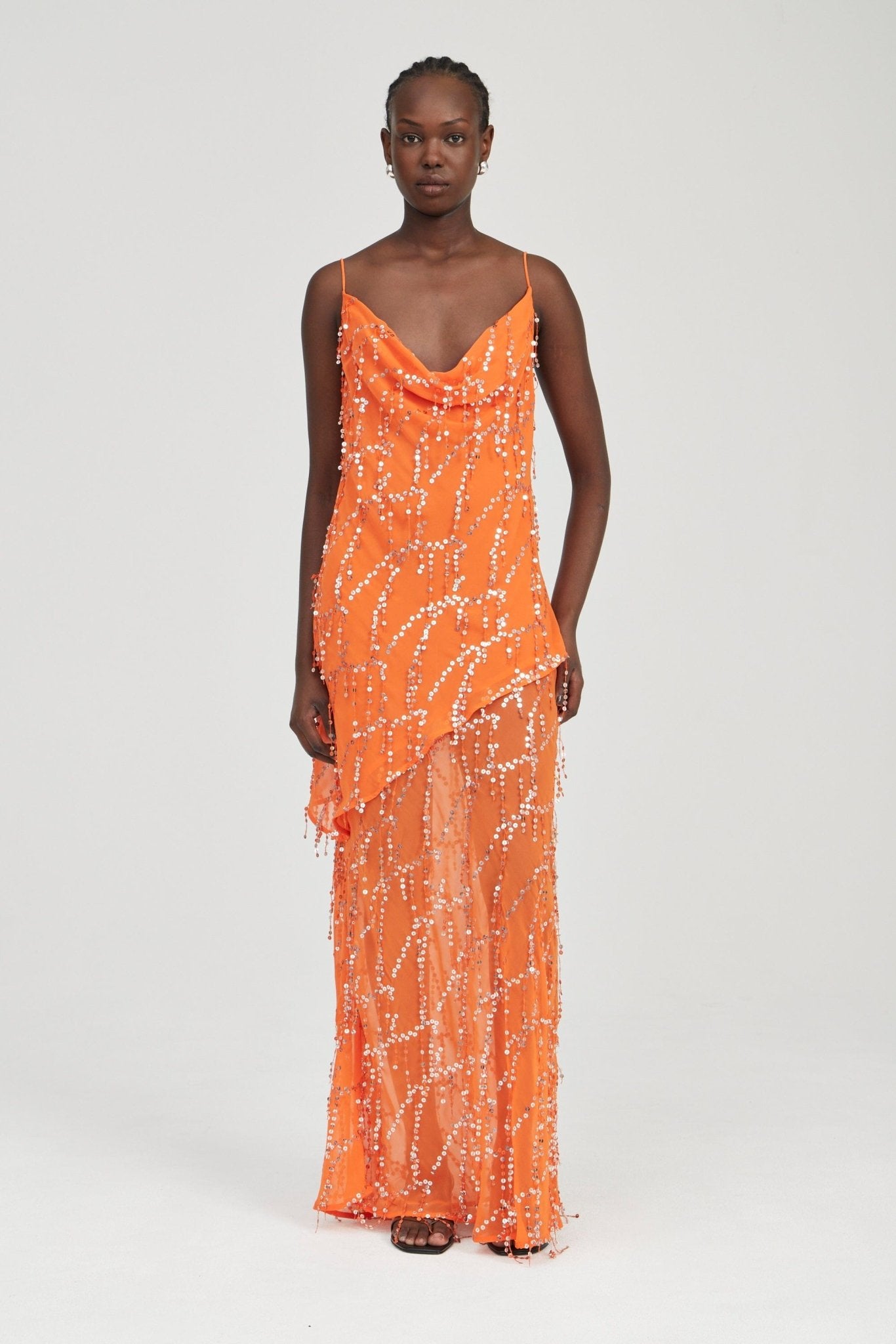 Third Form Refract Bias Maxi Dress | Tangerine - Image 1