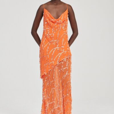 Third Form Refract Bias Maxi Dress | Tangerine - Image 2