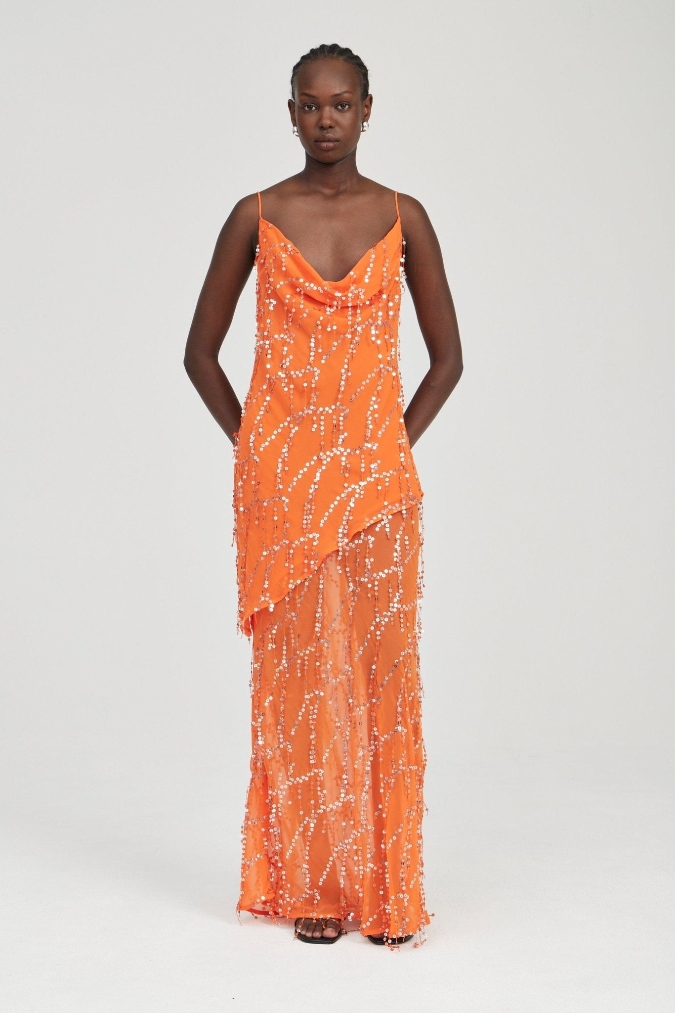 Third Form Refract Bias Maxi Dress | Tangerine - Image 2