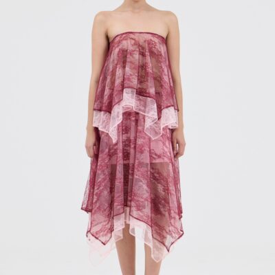 Third Form Reflect Handkerchief Skirt | Merlot & Rosè - Image 1