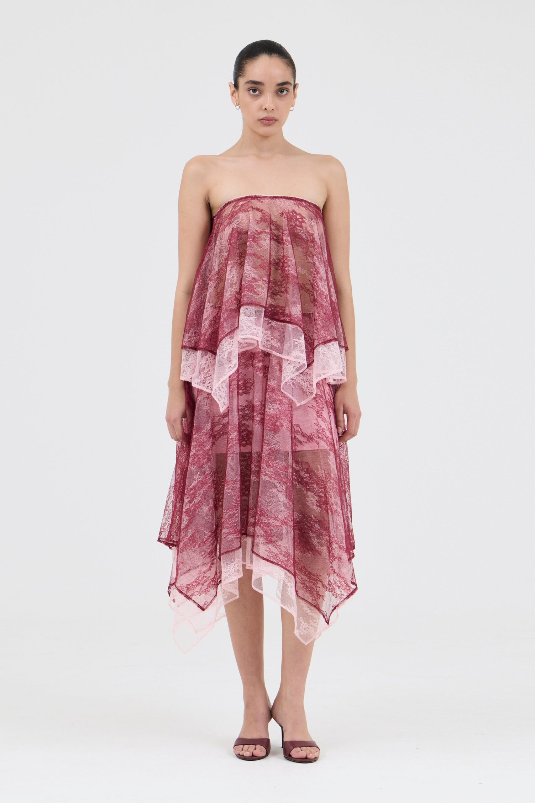 Third Form Reflect Handkerchief Skirt | Merlot & Rosè - Image 1