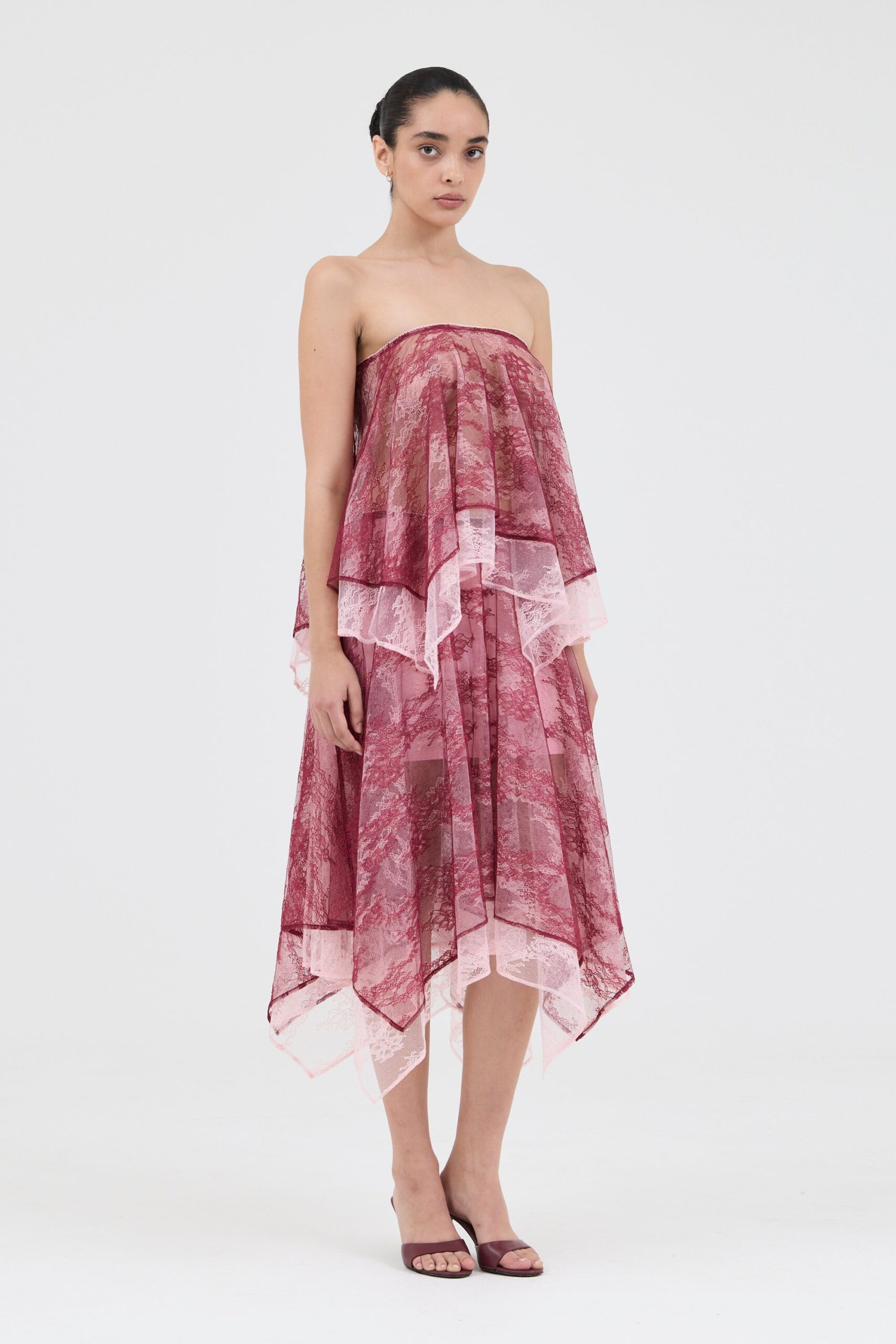 MNTFM051026020904120_2 Third Form Reflect Handkerchief Skirt | Merlot & Rosè - Image 2