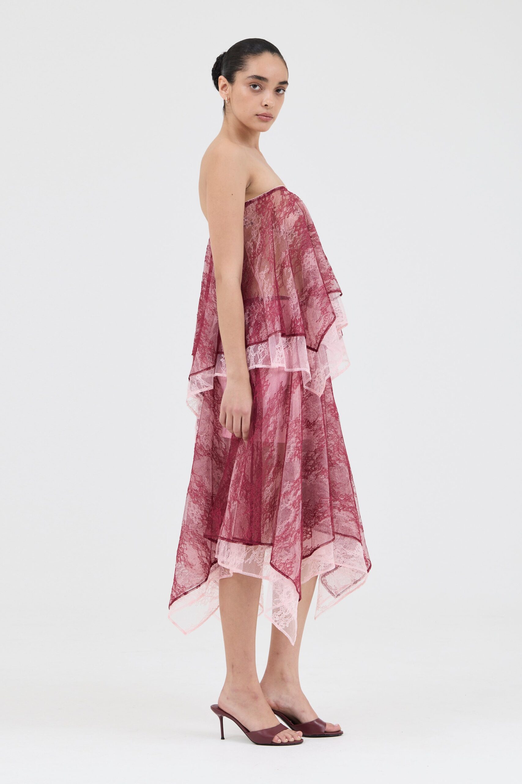 MNTFM051026020904120_3 Third Form Reflect Handkerchief Skirt | Merlot & Rosè - Image 3