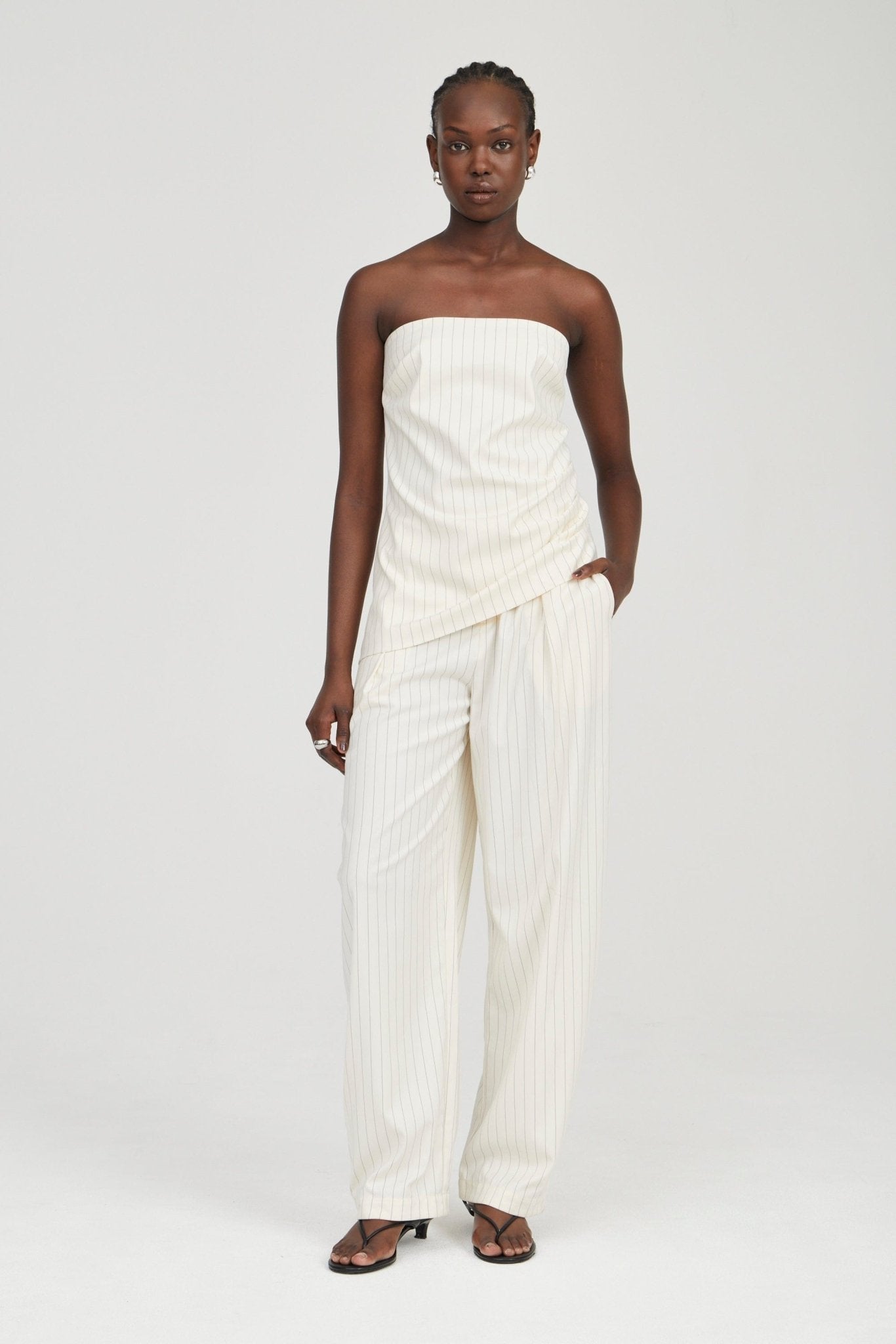 Third Form Obscura Pinstripe Pant | Crema Stripe - Image 1