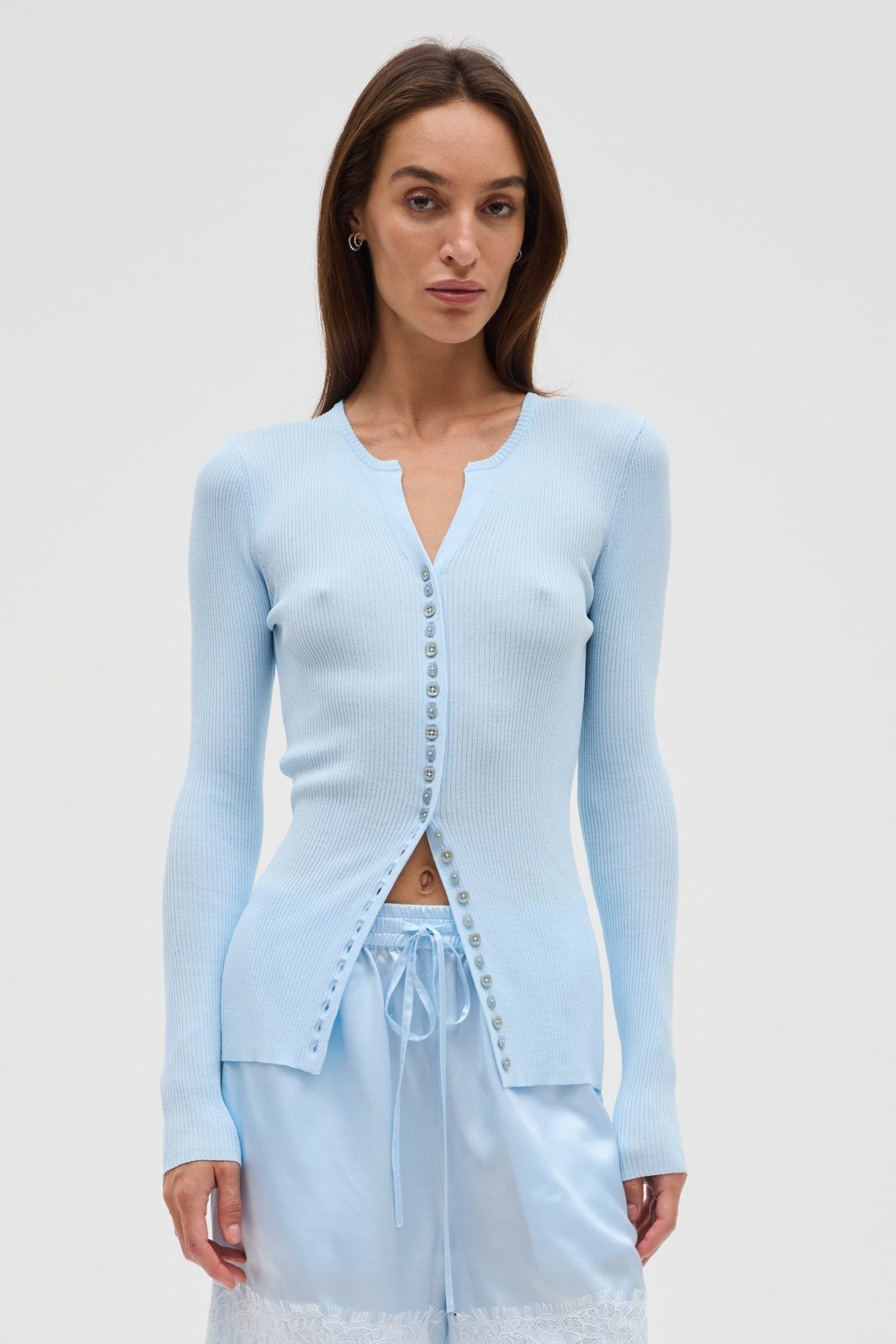Third Form Moonlit Knit Cardigan | Ice Blue - Image 1