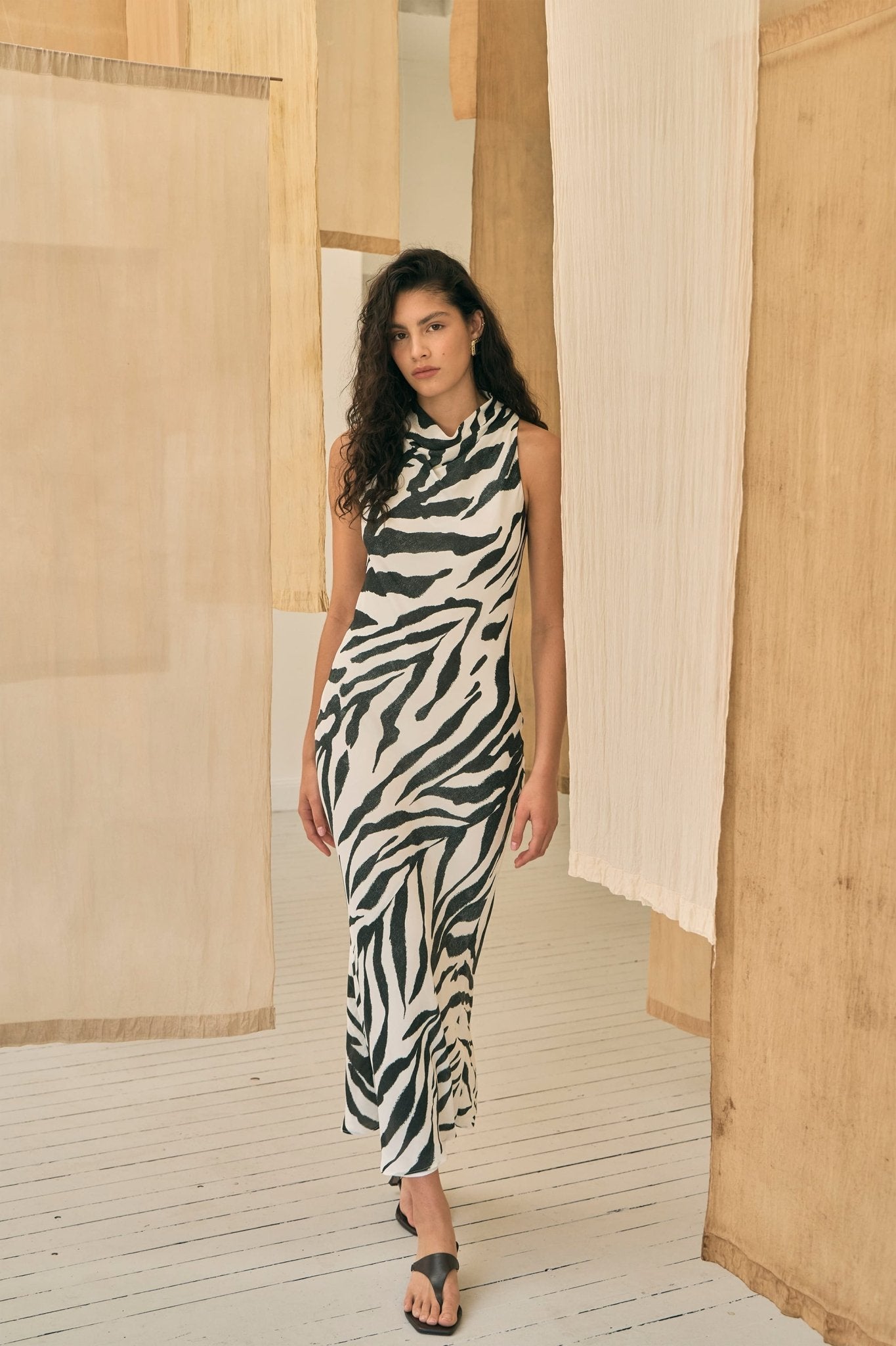 Third Form Mirage Bias Tank Dress | Zebra - Image 2