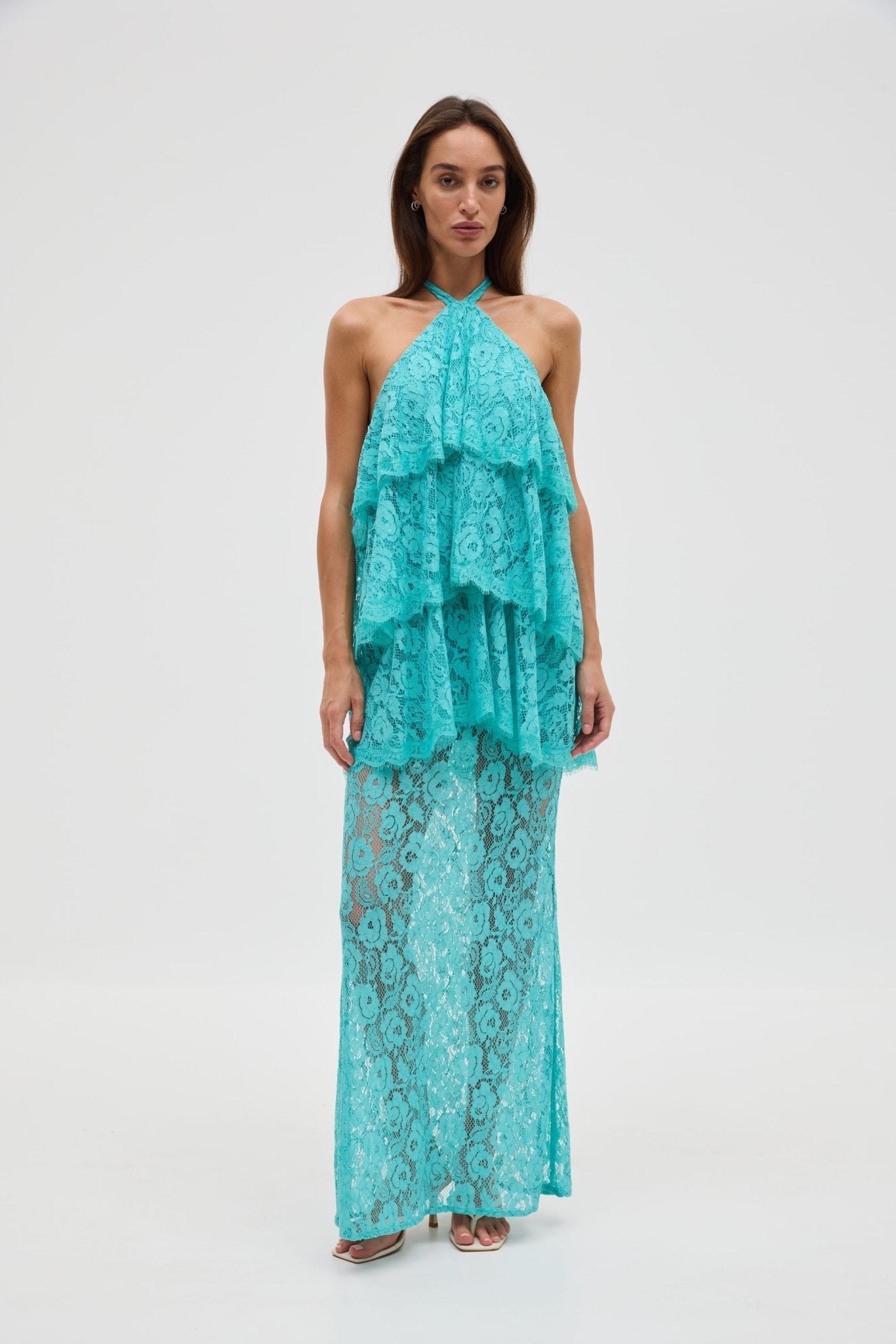 Third Form Lovelight Lace Tiered Dress | Mint - Image 1