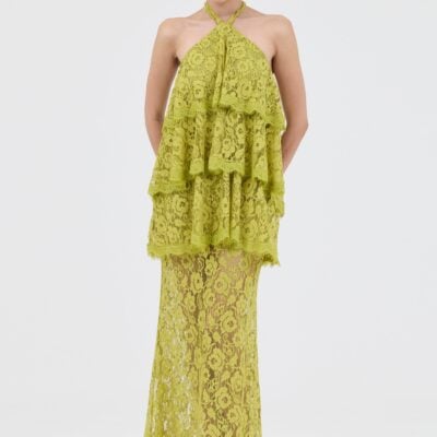 Third Form Lovelight Lace Tiered Dress | Fig - Image 1
