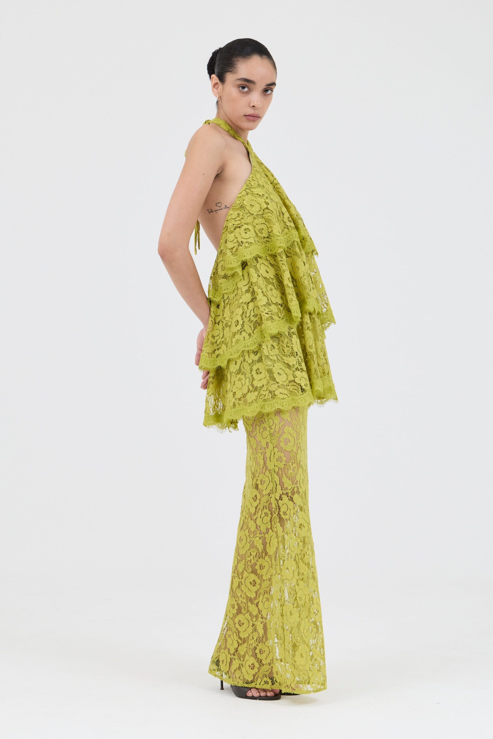 Third Form Lovelight Lace Tiered Dress | Fig - Image 2