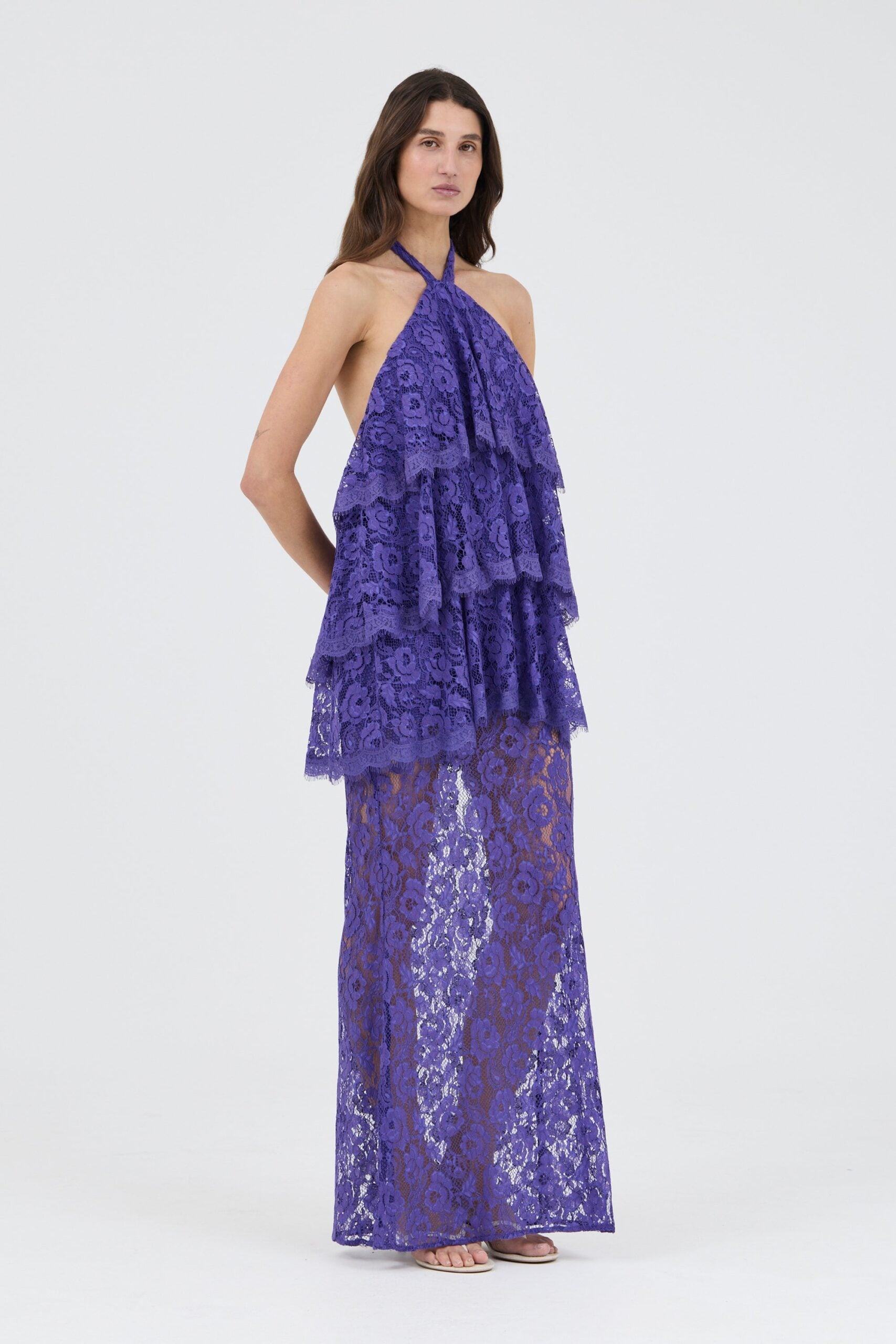 Third Form Lovelight Lace Tiered Dress | Amethyst - Image 2
