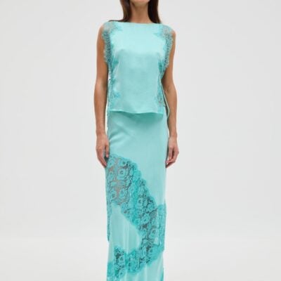 Third Form Keepsake Lace Panel Maxi Skirt | Mint - Image 1
