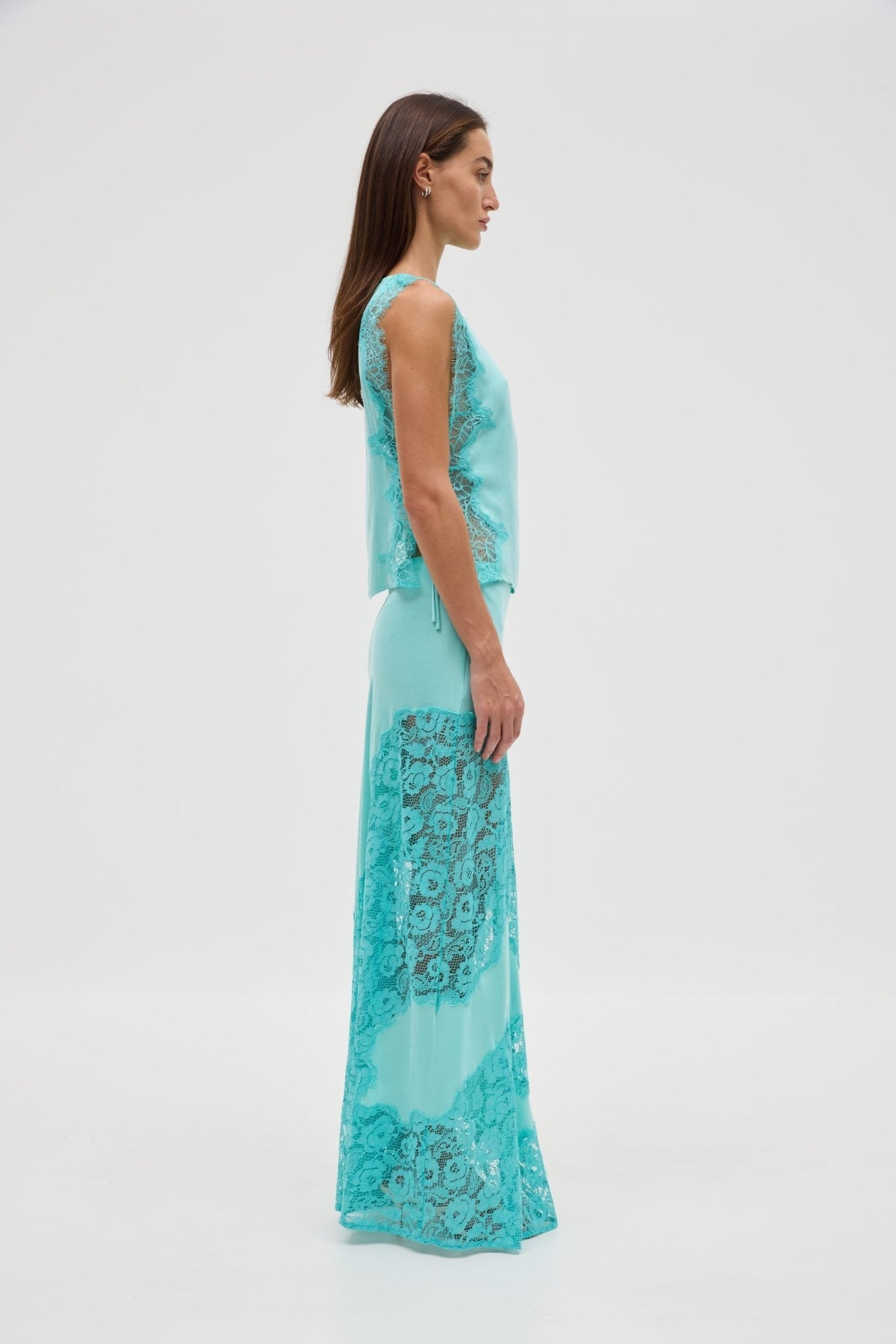 MNTFM051026020904147_3 Third Form Keepsake Lace Panel Maxi Skirt | Mint - Image 3