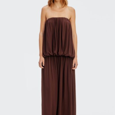Third Form In Passing Strapless Maxi | Truffle - Image 1